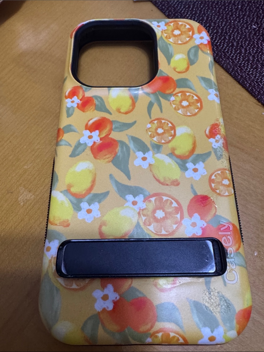 Casely Floral Citrus iPhone 15pro Case w stand
